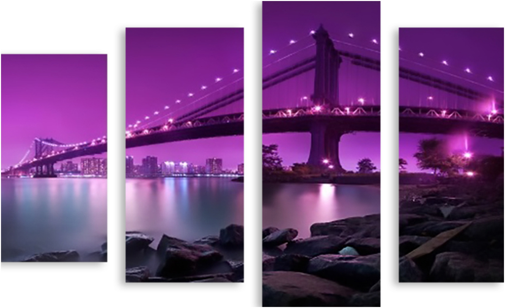 

Картина модульная на холсте Модулка Фиолетовый Манхэттен 120x82 см, 3075