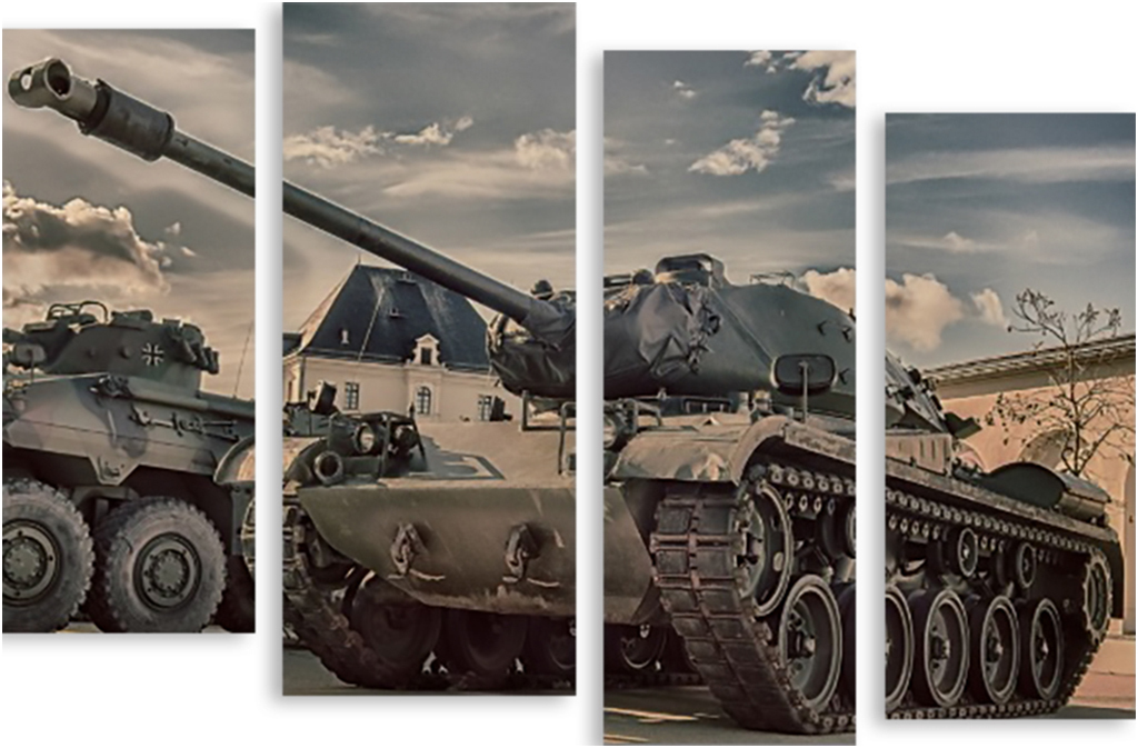 

Картина модульная на холсте Модулка Военная техника 90x63 см, 3078