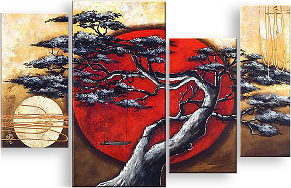 

Картина модульная на холсте Модулка Красное солнце 170x113 см, 308