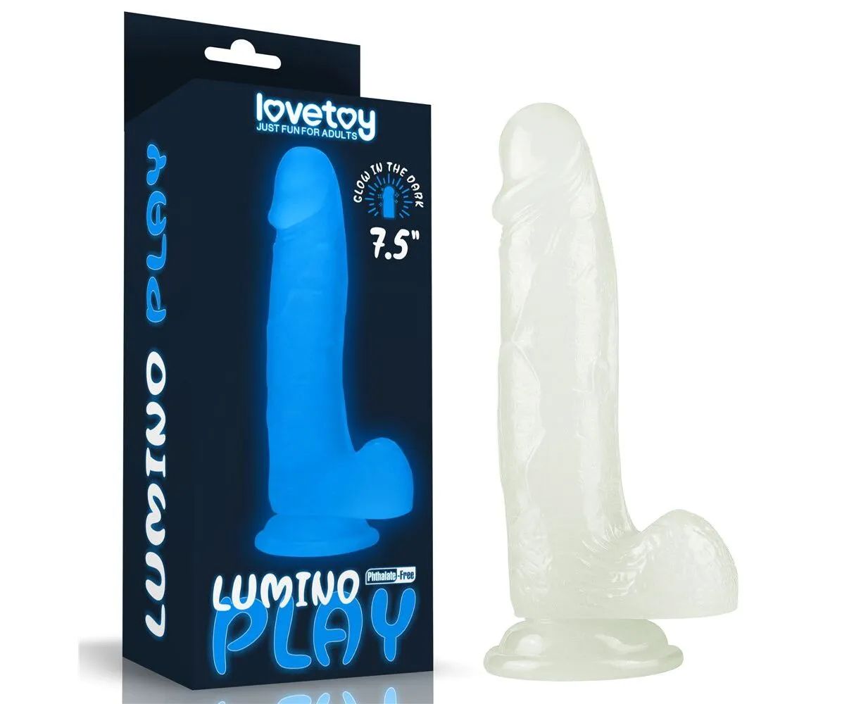 Фаллоимитатор Lovetoy Lumino Play Dildo светящийся в темноте прозрачный 19 см