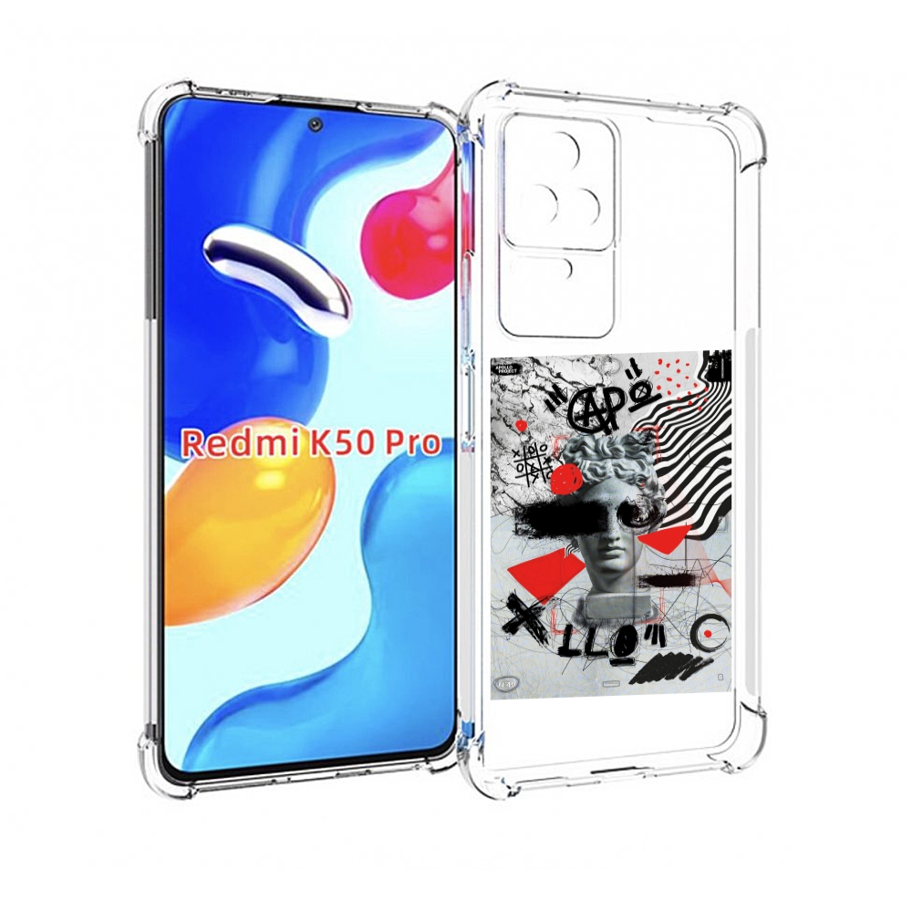 

Чехол MyPads стрит арт статуя для Xiaomi Redmi K50 / K50 Pro, Прозрачный, Tocco