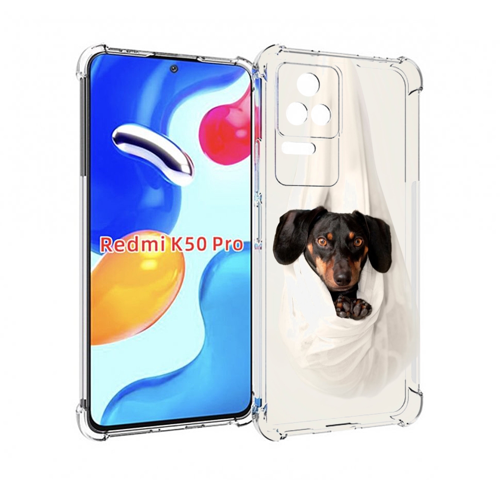 

Чехол MyPads такса собака для Xiaomi Redmi K50 / K50 Pro, Прозрачный, Tocco
