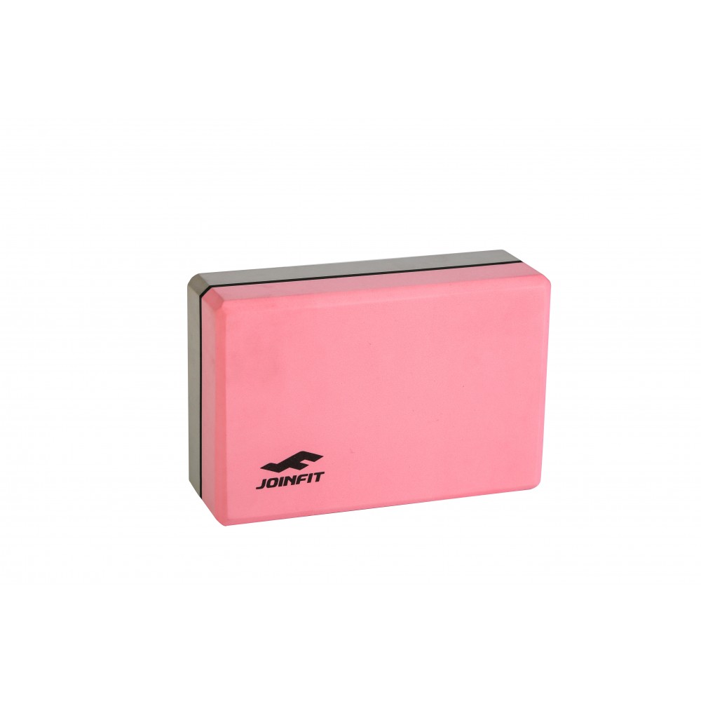 Блок для йоги JoinFit J.T.040 22,5x15x7,7 см, розовый/серый