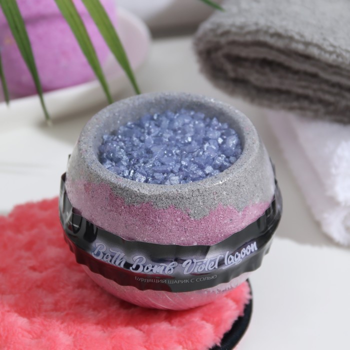 

Бомбочка для ванны Fabrik Cosmetology с солью Violet Lagoon, Фиолетовый;серый;синий