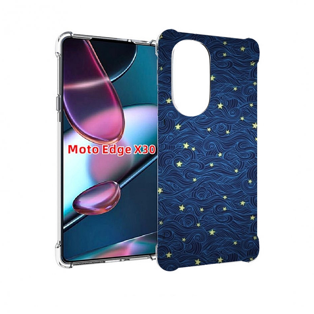 

Чехол MyPads волны с звездами акварель для Motorola Moto Edge X30, Прозрачный, Tocco