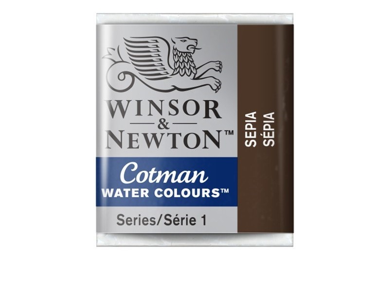 фото Акварель winsor&newton cotman в кювете сепия