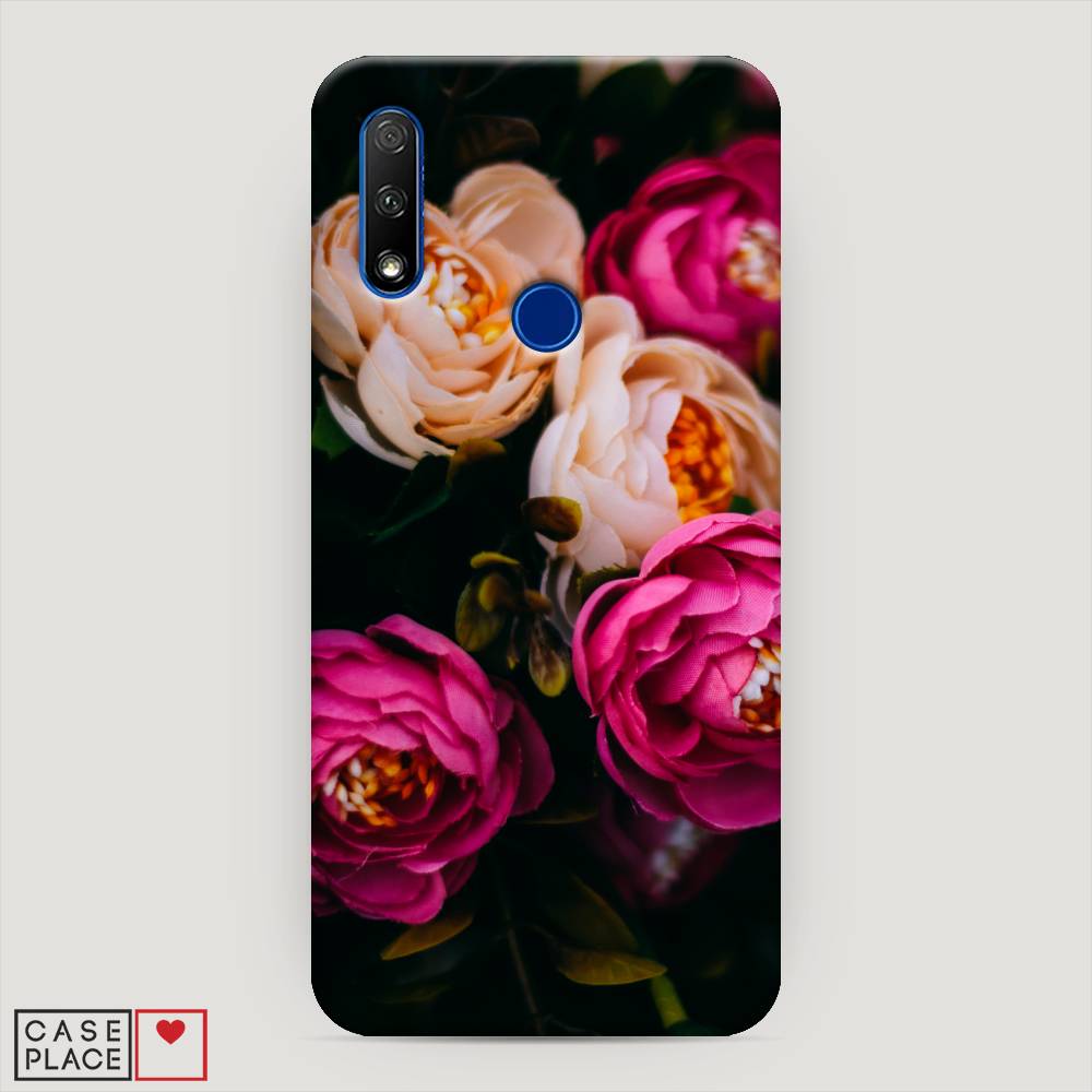 

Чехол Awog "Розовые пионы для черном" для Honor 9X, 69920-6