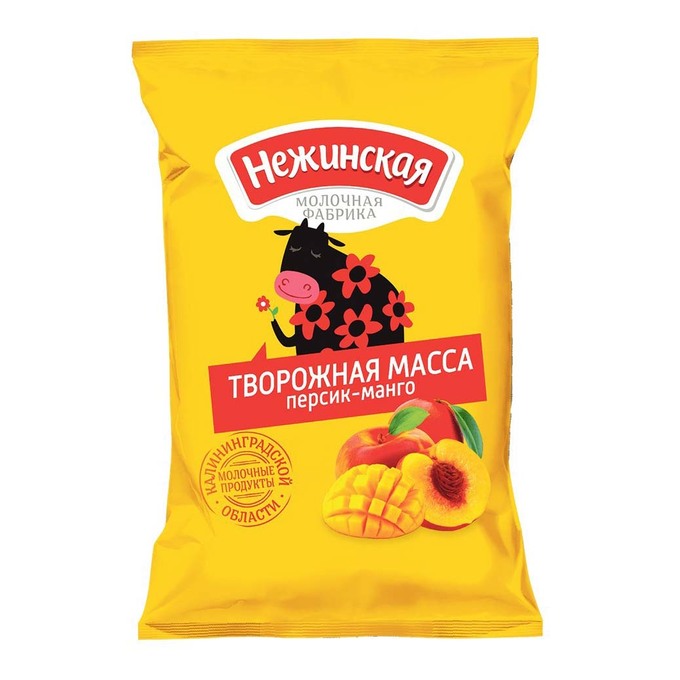

Творожная масса нежинская бзмж персик/манго жир. 13 % 160 г ф/пак гусевмолоко россия