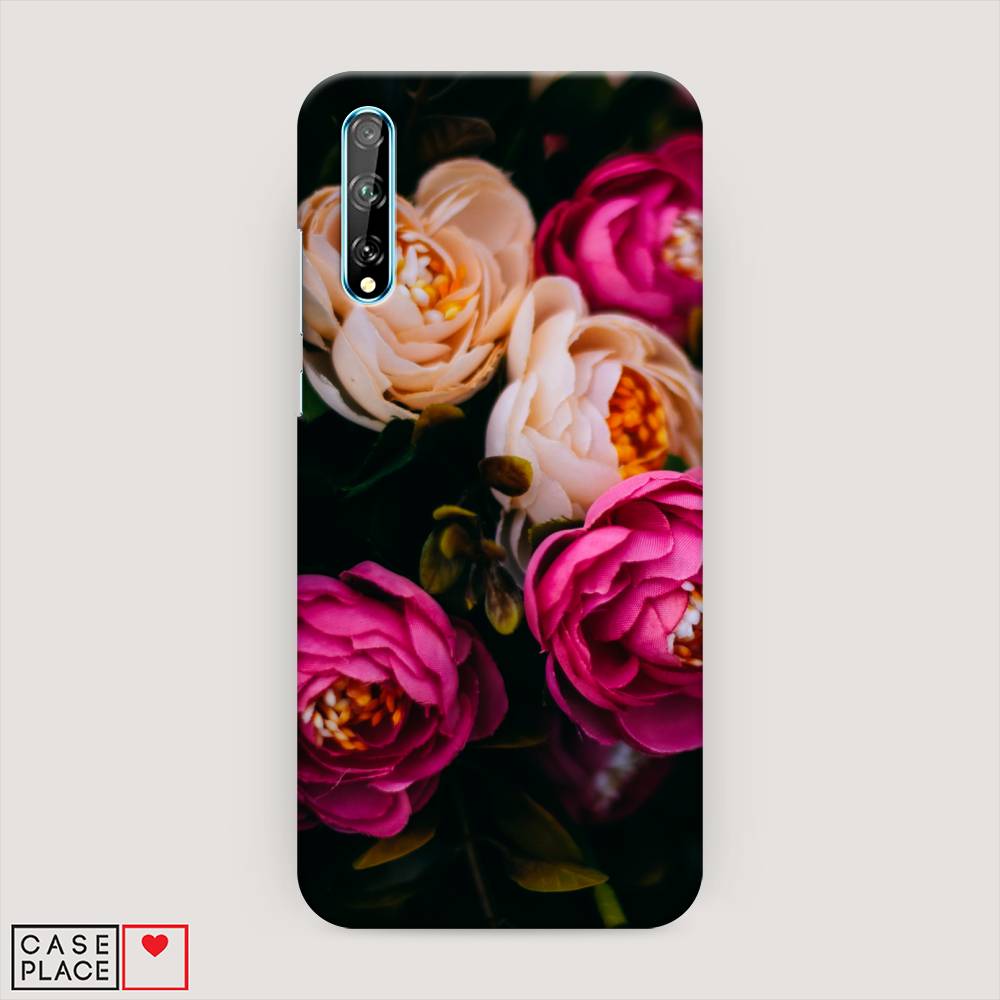 

Чехол Awog "Розовые пионы для черном" для Huawei P Smart S