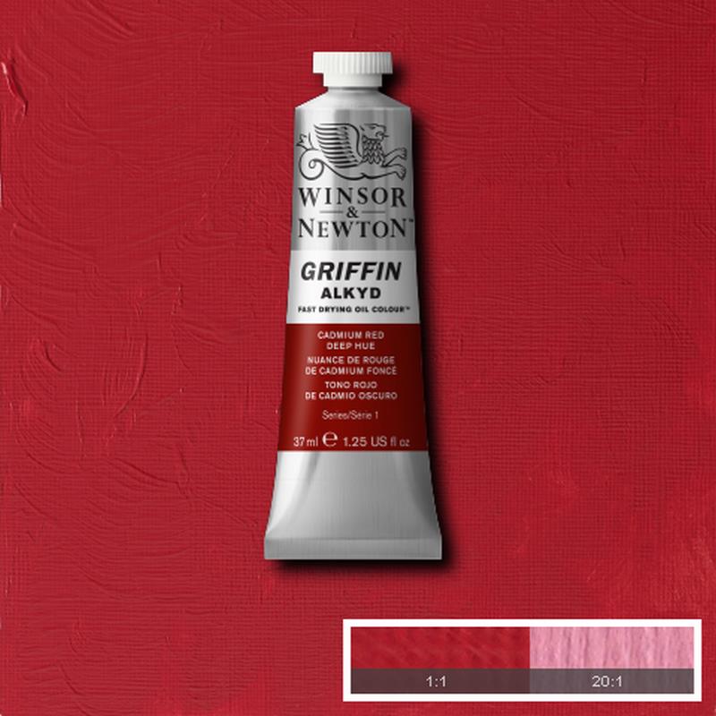 фото Алкидная краска winsor & newton "griffin" 37 мл насыщенно-красный кадмий winsor&newton