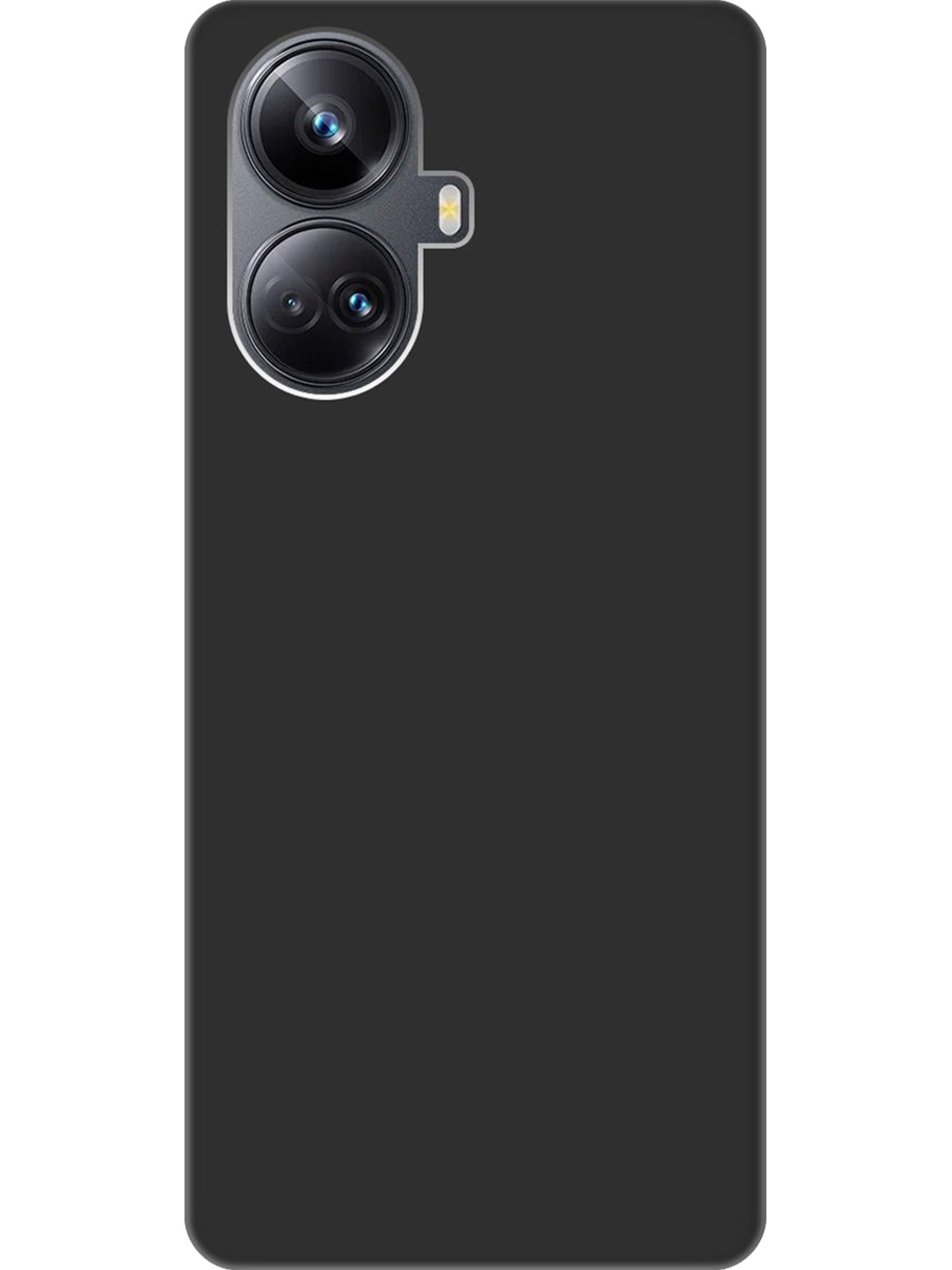 

Силиконовый чехол на Realme 10 Pro+ матовый черный, 768741913