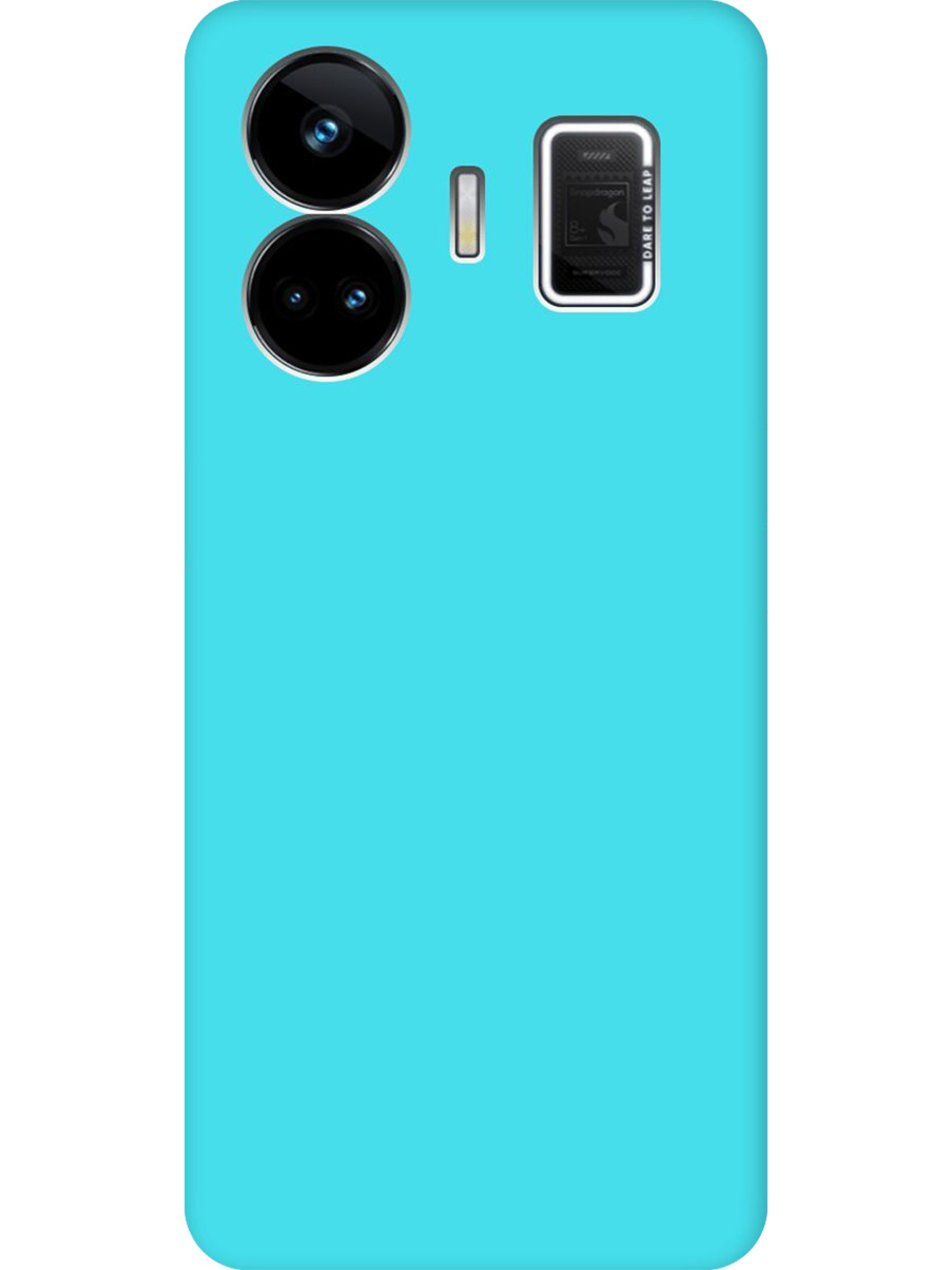 

Силиконовый чехол на Realme GT Neo 5/GT3 матовый мятный, Голубой, 768742021