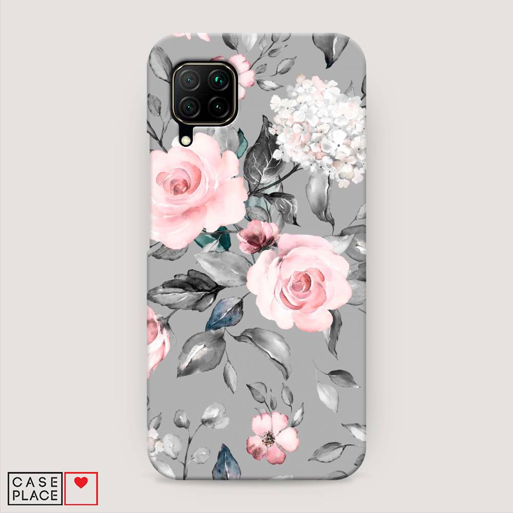 фото Чехол awog "розы для сером" для huawei nova 6 se