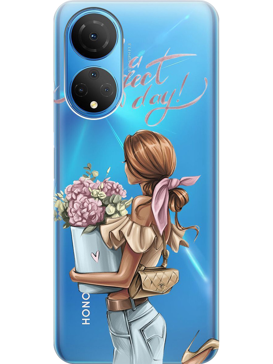 

Силиконовый чехол на Honor X7 с принтом "Какой прекрасный день" прозрачный, Прозрачный;голубой;розовый, 768741775