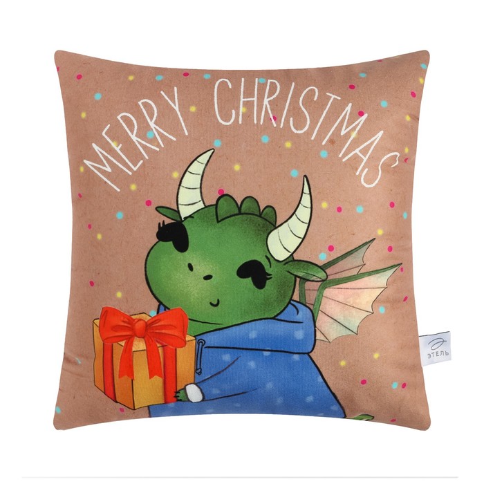 

Этель Подушка Этель Merry Christmas 40х40 см, 100% п/э, велюр, Бежевый