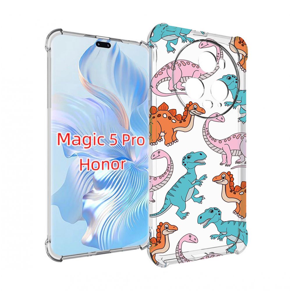 Чехол MyPads разные-динозаврики для Honor Magic 5 Pro противоударный
