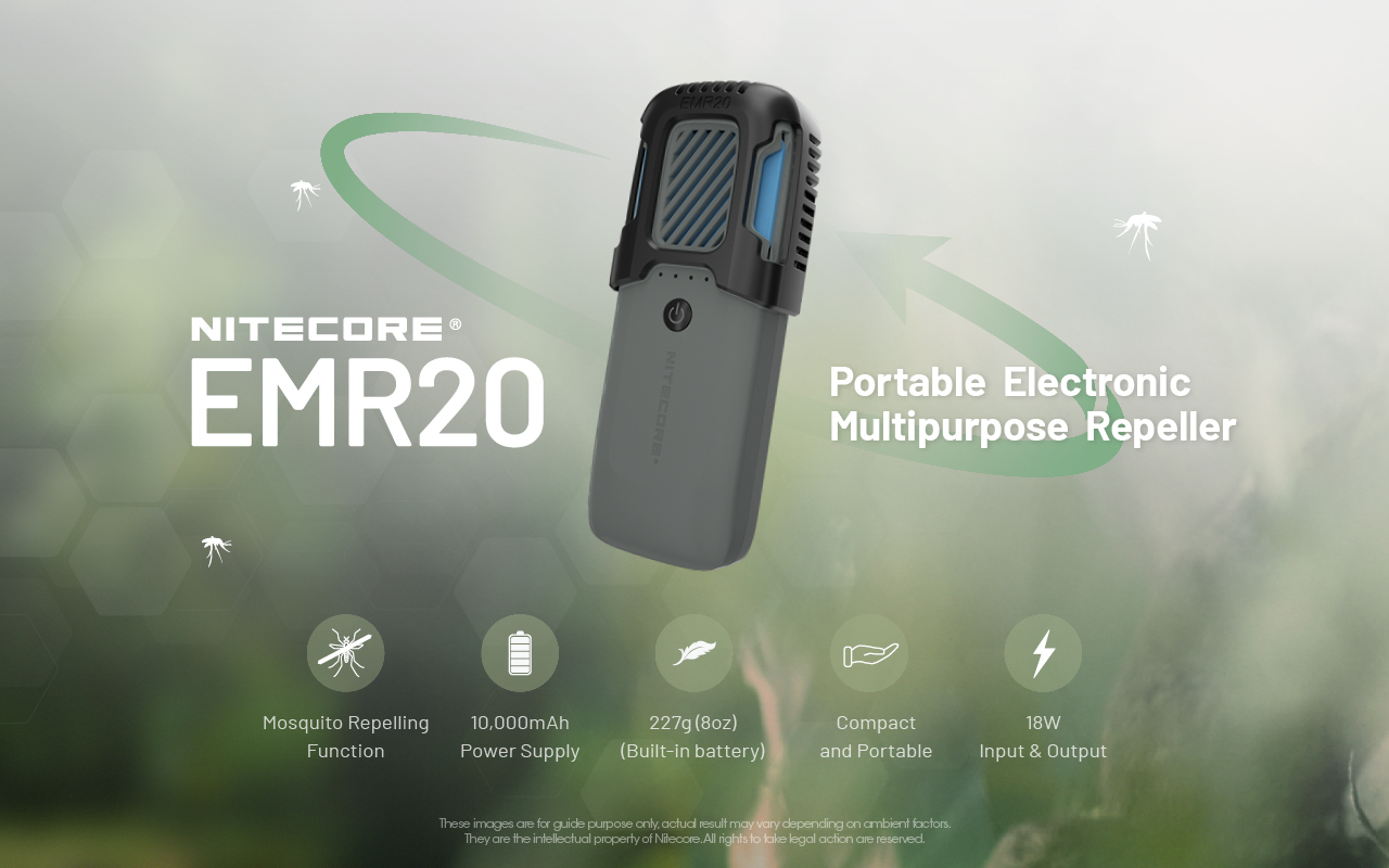 Портативный электронный многоцелевой отпугиватель комаров и мошек NITECORE EMR20