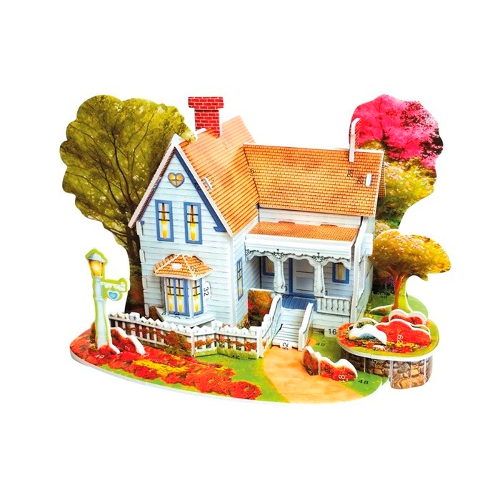 

Картонный 3D-мини-пазл Романтический дом 30 деталей