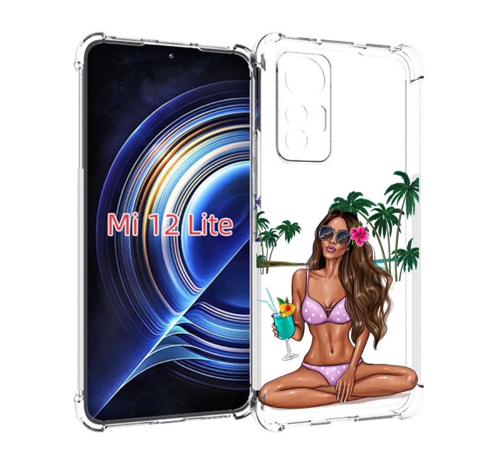 

Чехол MyPads Гавайская-девушка женский для Xiaomi 12 Lite, Прозрачный, Tocco