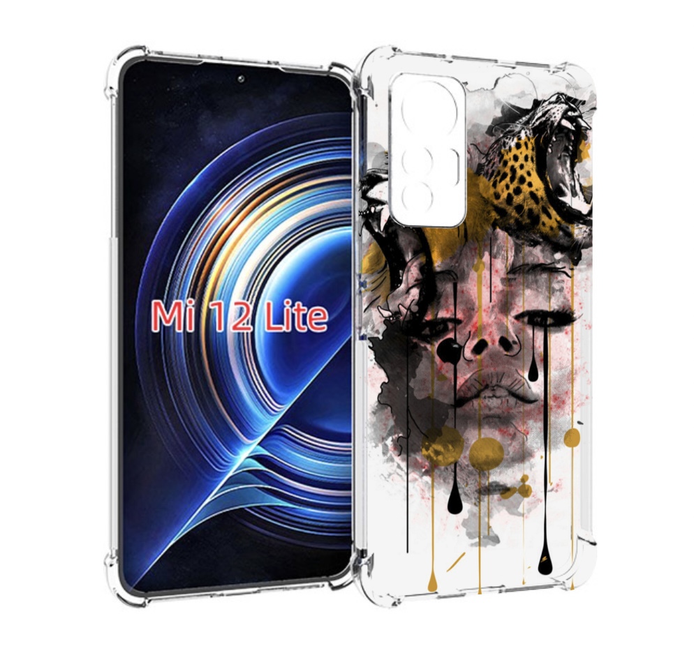 

Чехол MyPads Девушка гепард женский для Xiaomi 12 Lite, Прозрачный, Tocco