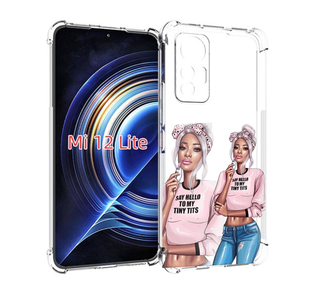 Чехол MyPads Девушка-в-розовой-футболке женский для Xiaomi 12 Lite