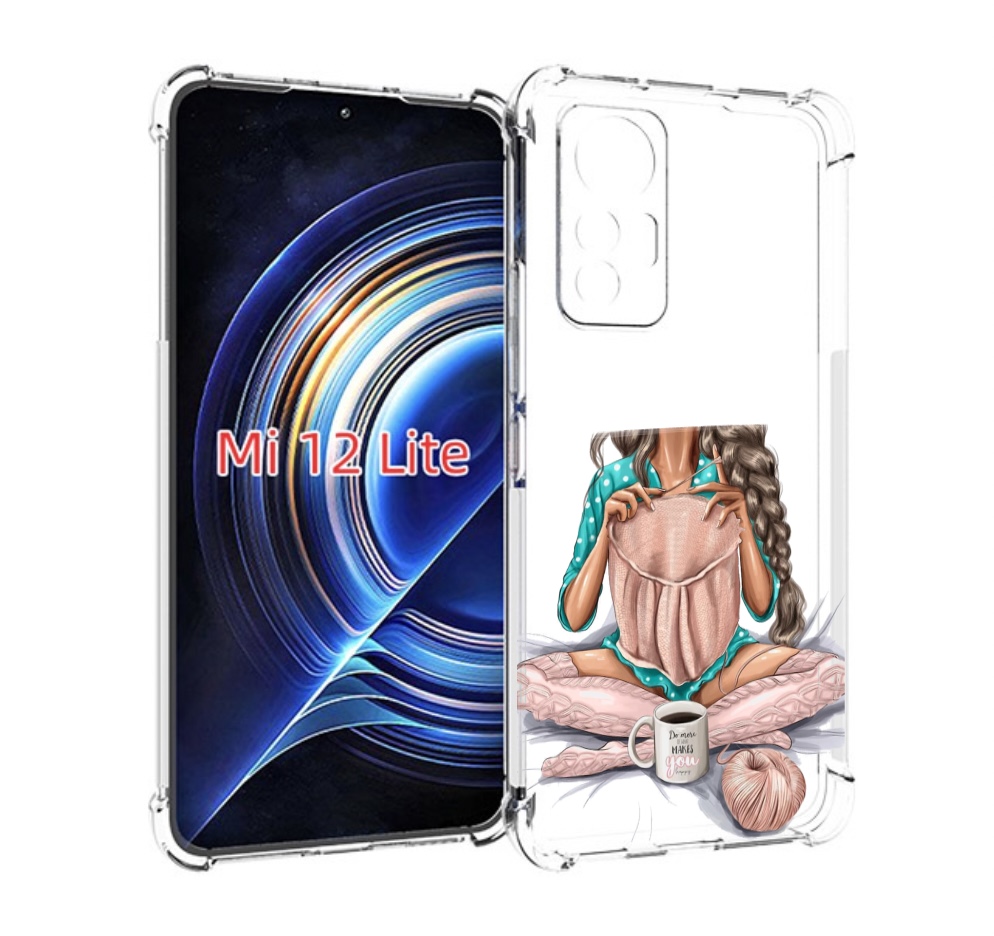 

Чехол MyPads Девушка-вяжет женский для Xiaomi 12 Lite, Прозрачный, Tocco