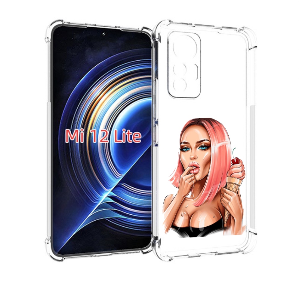 

Чехол MyPads Девушка-и-мороженое женский для Xiaomi 12 Lite, Прозрачный, Tocco