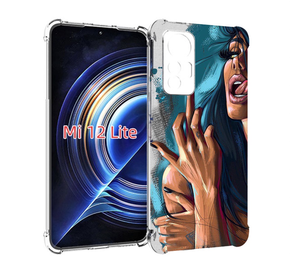 

Чехол MyPads Девушка-нарисованная-дерзкая женский для Xiaomi 12 Lite, Прозрачный, Tocco