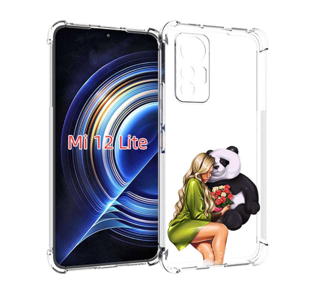 

Чехол MyPads Девушка-с-пандой-с-букетом женский для Xiaomi 12 Lite, Прозрачный, Tocco