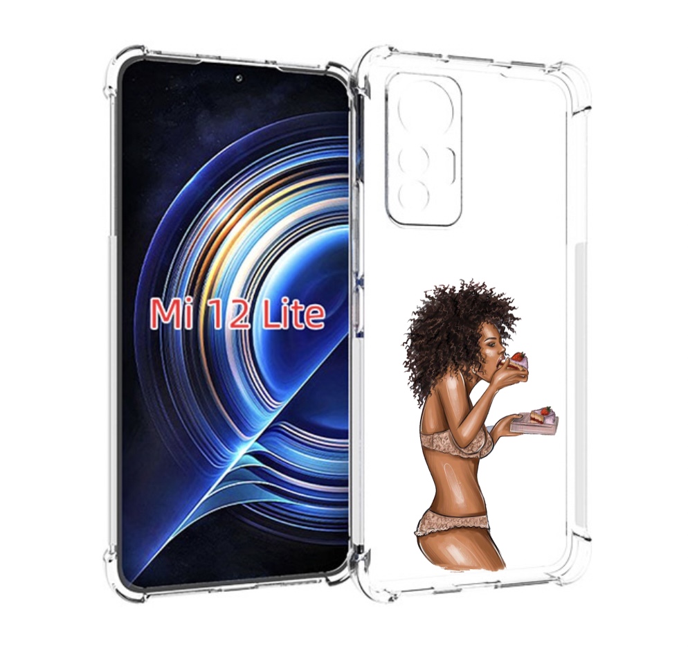 

Чехол MyPads Девушка-с-пирожными женский для Xiaomi 12 Lite, Прозрачный, Tocco