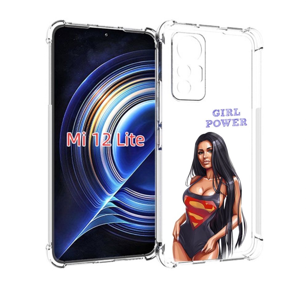

Чехол MyPads Девушка-супермен женский для Xiaomi 12 Lite, Прозрачный, Tocco