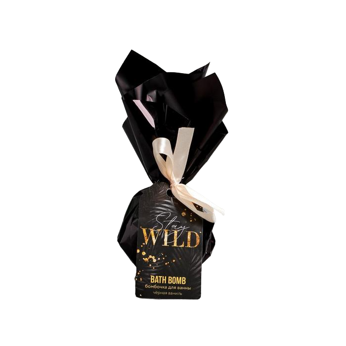 

Бурлящий шар в пленке с шильдом Stay WILD, 130 г, BLACK MOOD