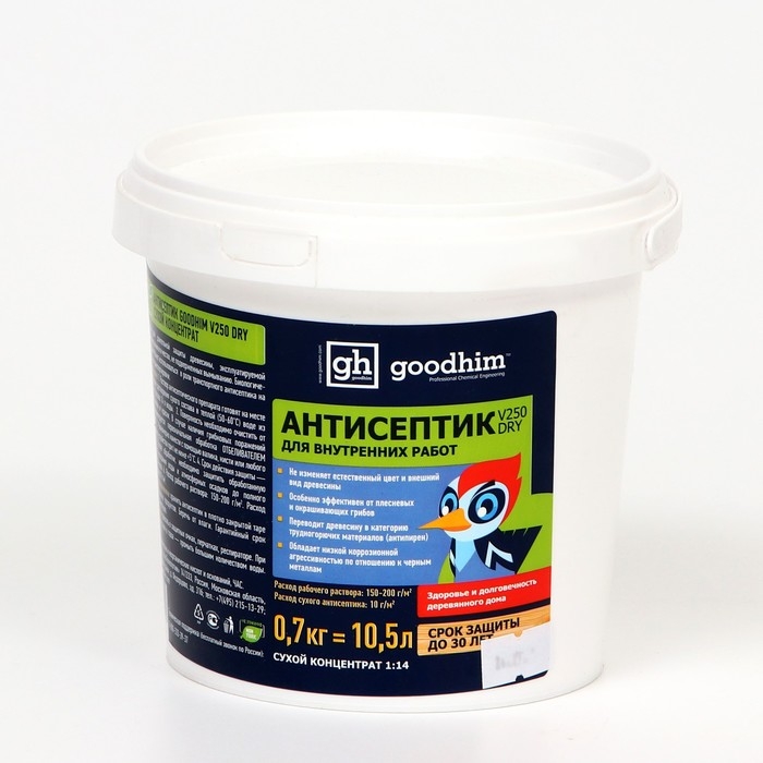 

Goodhim сухой, для внутренних работ, V250 Dry, концентрат, бесцветный, 0,7 кг