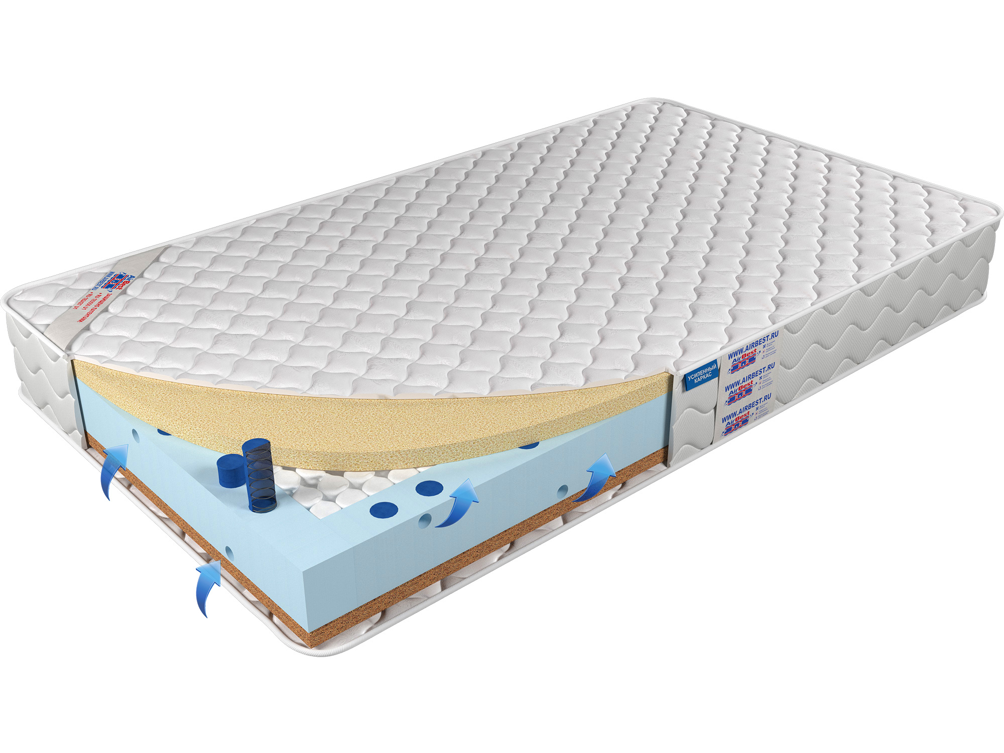 

Матрас Airbest Grace s1000 200x195x20, Белый, Матрас Airbest Grace s1000