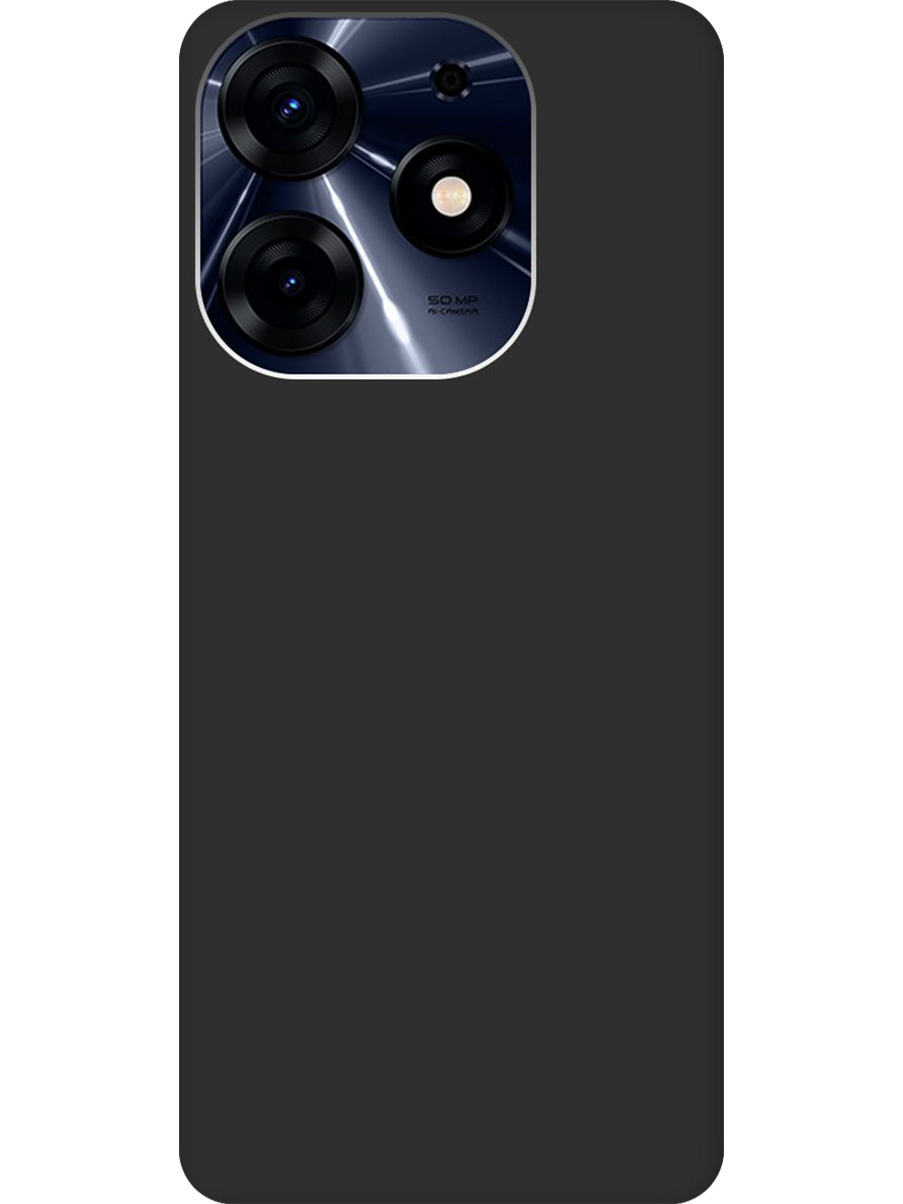 

Силиконовый чехол на Tecno Spark 10 Pro матовый черный, 768742613