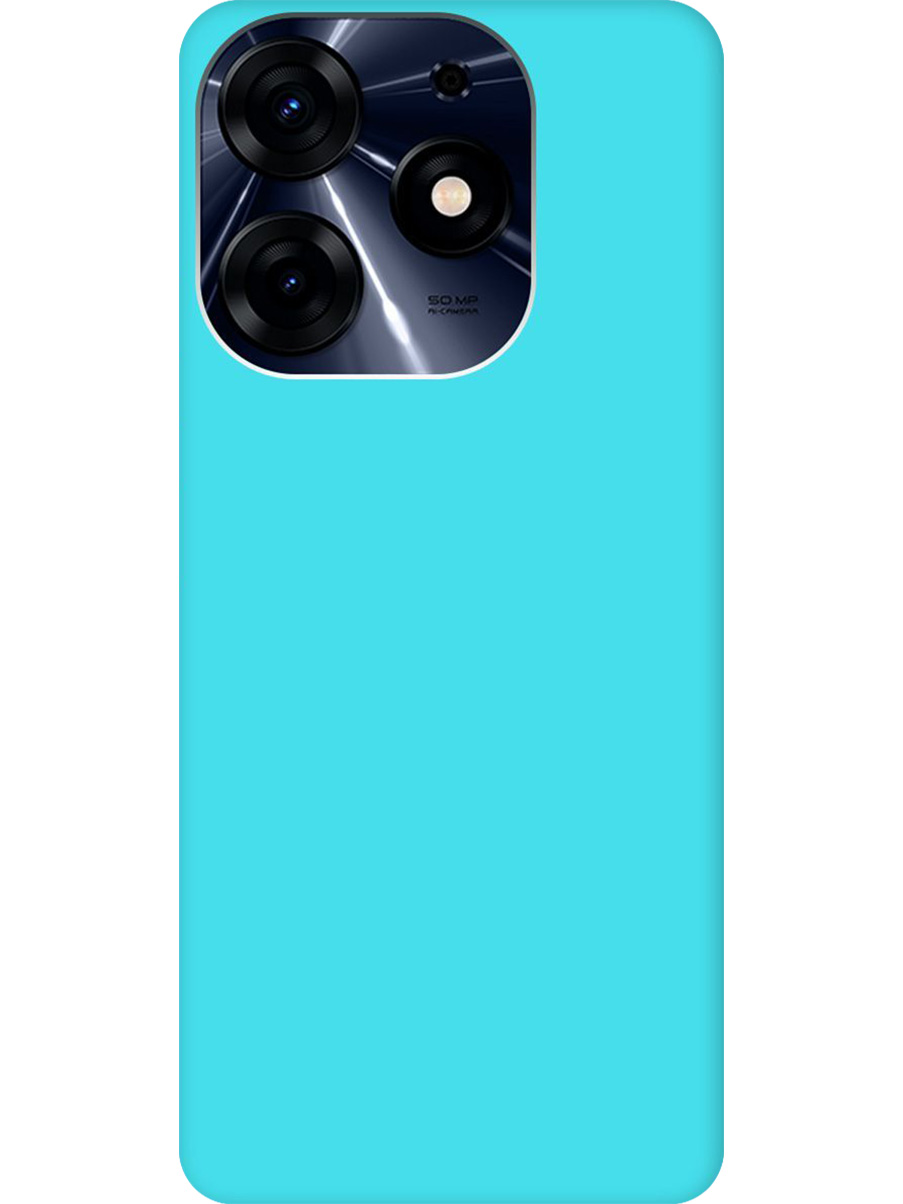 

Силиконовый чехол на Tecno Spark 10 Pro матовый мятный, Голубой, 768742621