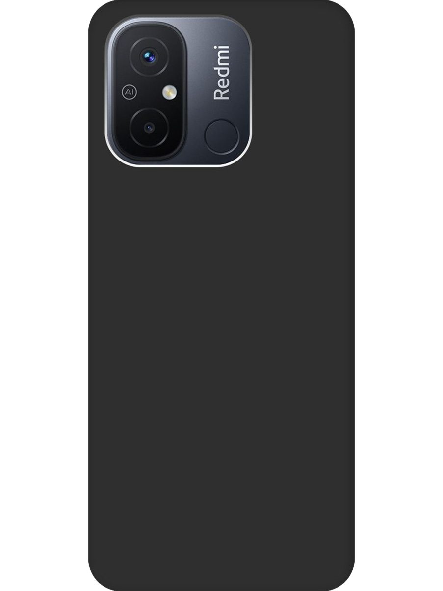

Силиконовый чехол на Xiaomi Redmi 12C матовый черный, 766734813