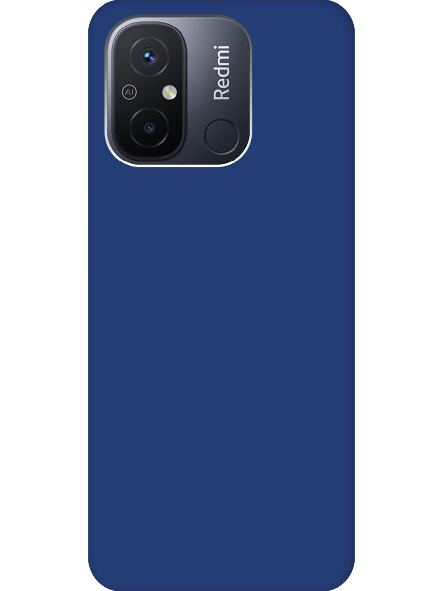 

Силиконовый чехол на Xiaomi Redmi 12C матовый синий, 766734813