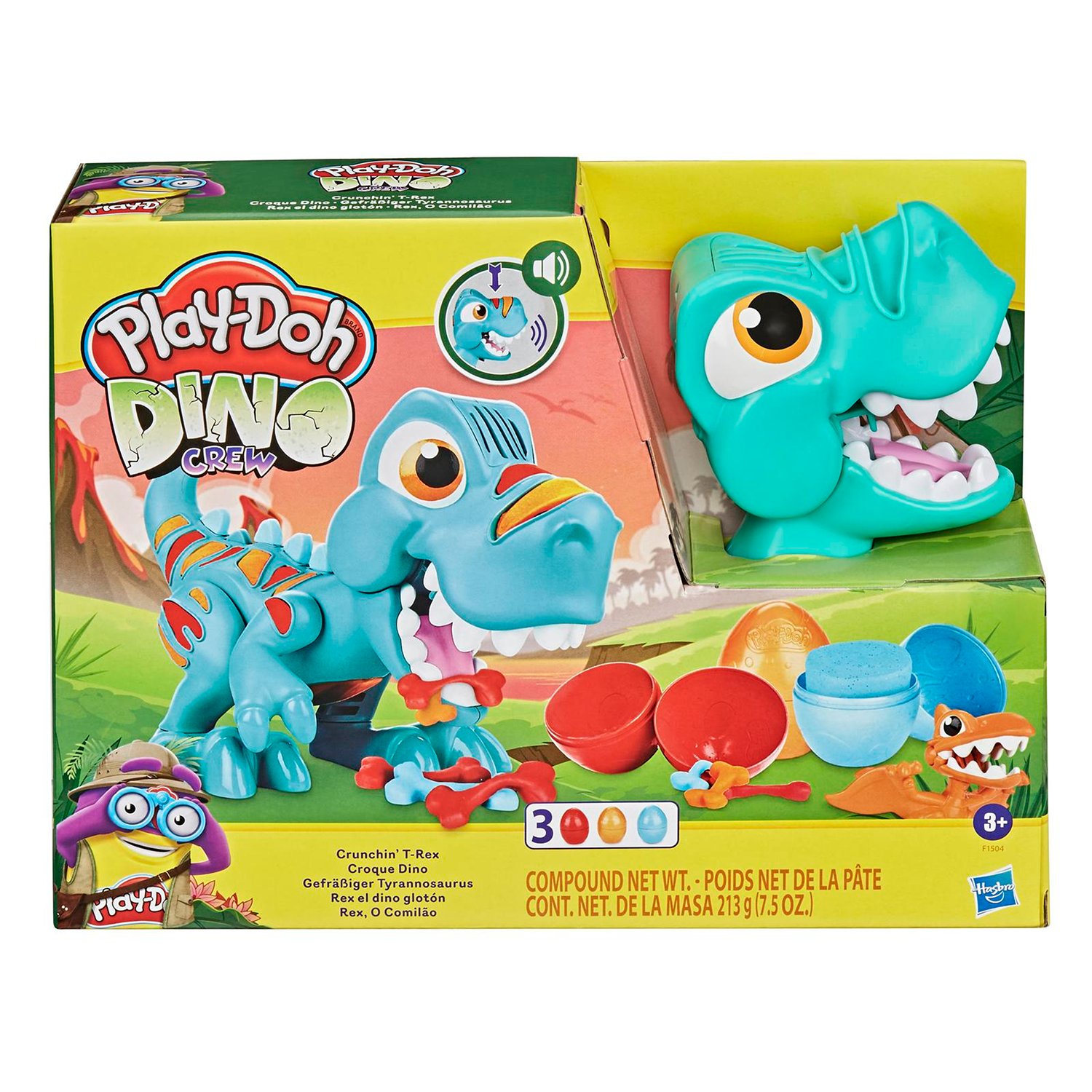 фото Игровой набор с пластилином hasbro play-doh голодный динозавр f15045l0