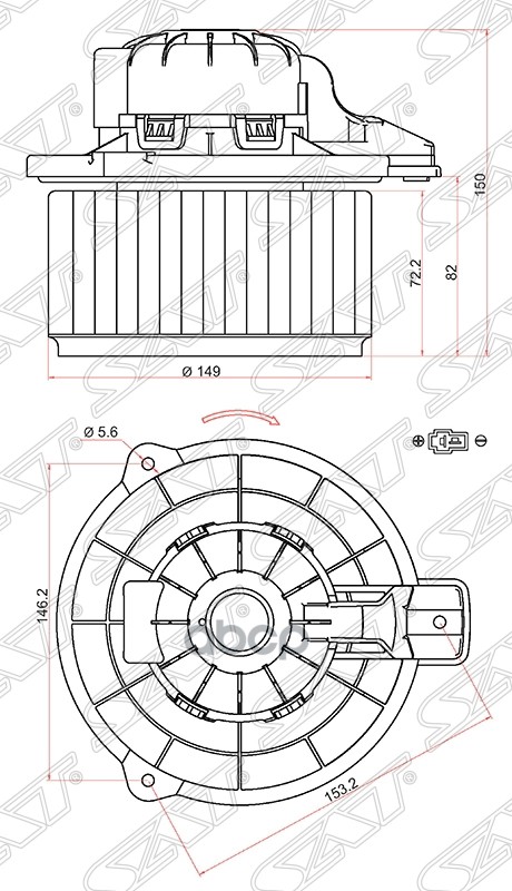 

Мотор Отопителя Салона Kia Sorento 09-/Sportage 10-/Hyundai Ix35 10- Sat арт. ST-97113-2P0