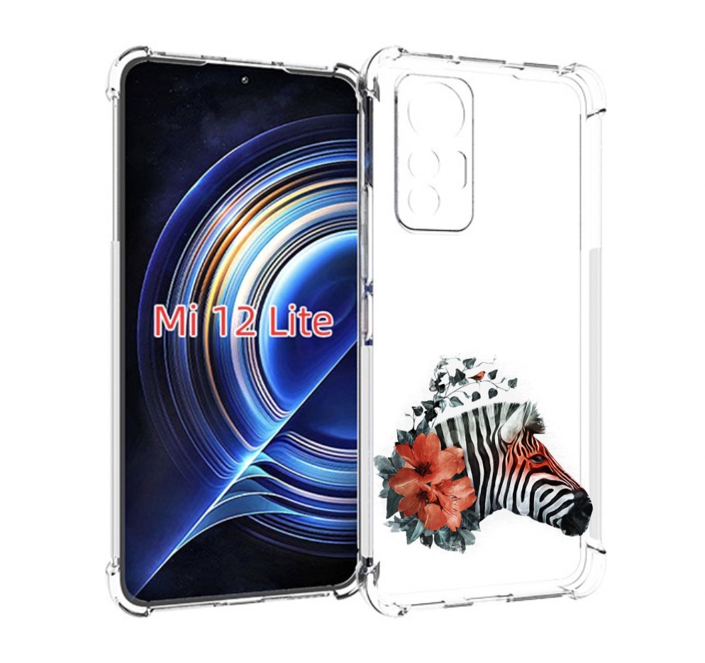 

Чехол MyPads Зебра с цветами для Xiaomi 12 Lite, Прозрачный, Tocco