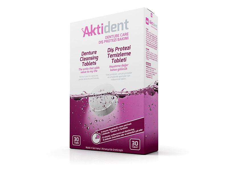 Таблетки для чистки протезов Aktident Denture Cleansing Tablets 30 таблеток