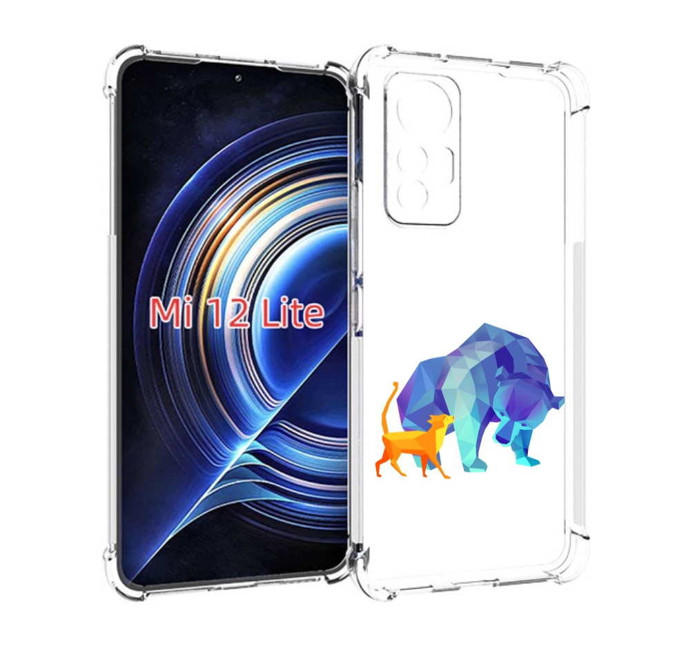 

Чехол MyPads Кот-и-медведь для Xiaomi 12 Lite, Прозрачный, Tocco