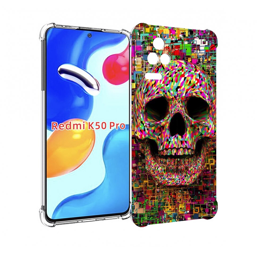 

Чехол MyPads череп красочные цвета для Xiaomi Redmi K50 / K50 Pro, Прозрачный, Tocco