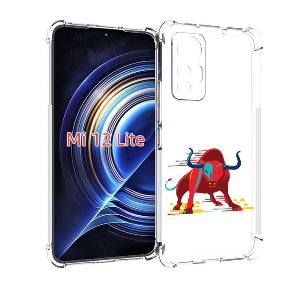 

Чехол MyPads Красный-бык для Xiaomi 12 Lite, Прозрачный, Tocco