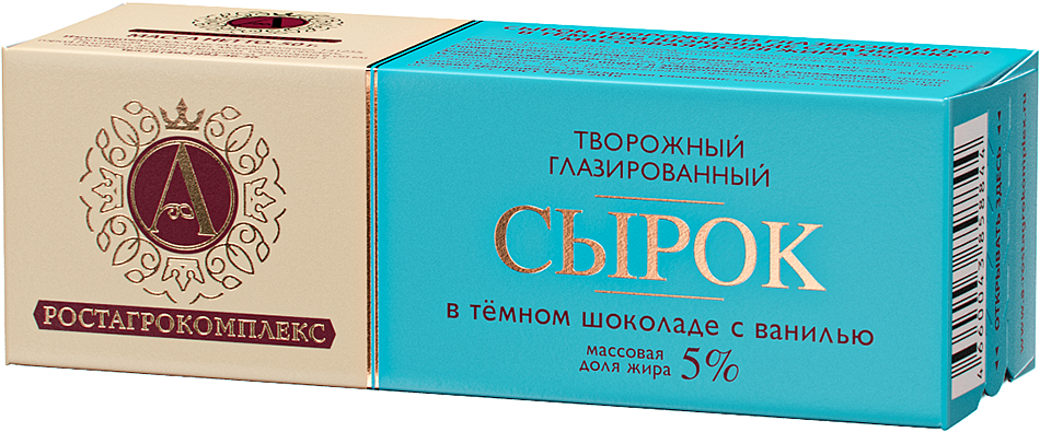 

Сырок творожный Ростагрокомплекс с ванилью в темном шоколаде 5%, 50 г