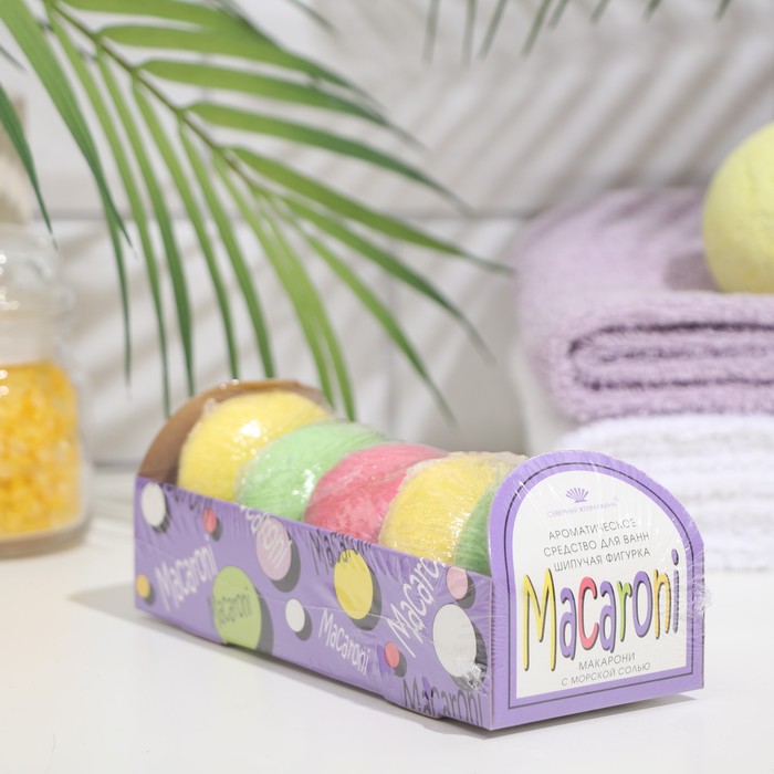 

Бомбочка для ванны "Macaroni", с морской солью, 5х60г