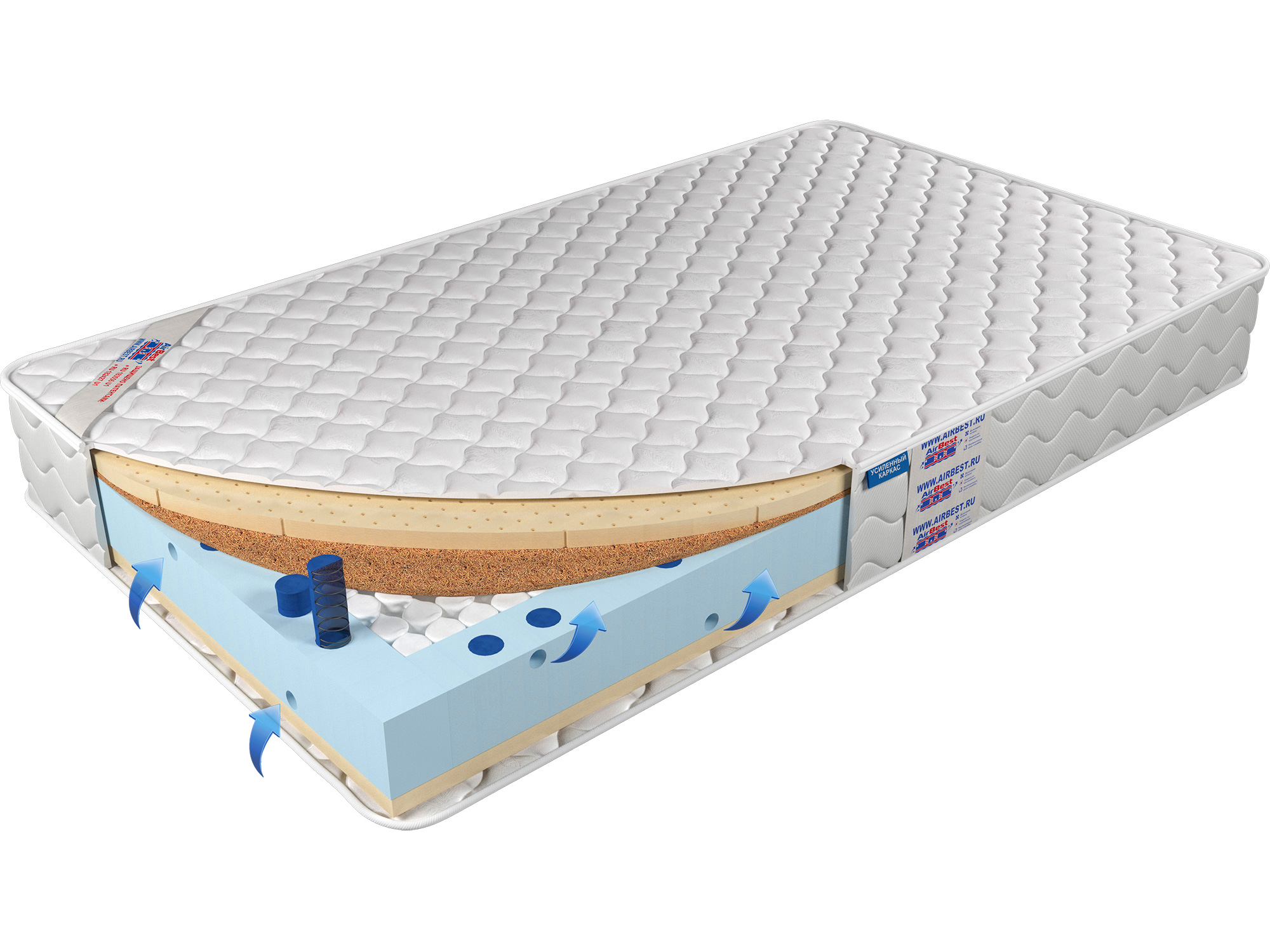 

Матрас Airbest Cool s1000 90x200x20, Белый, Матрас Airbest Cool s1000