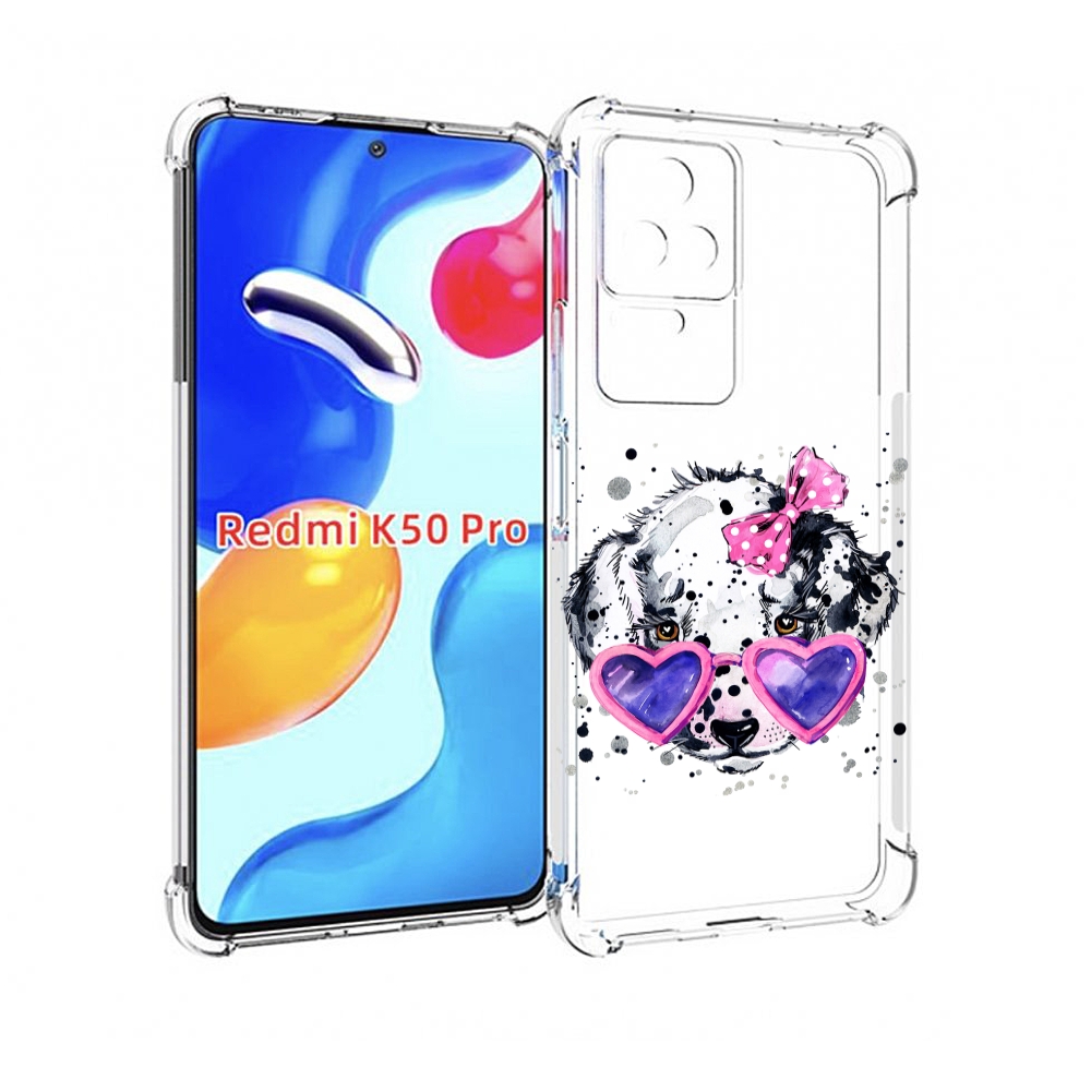 Чехол MyPads долматинец в очках для Xiaomi Redmi K50 / K50 Pro