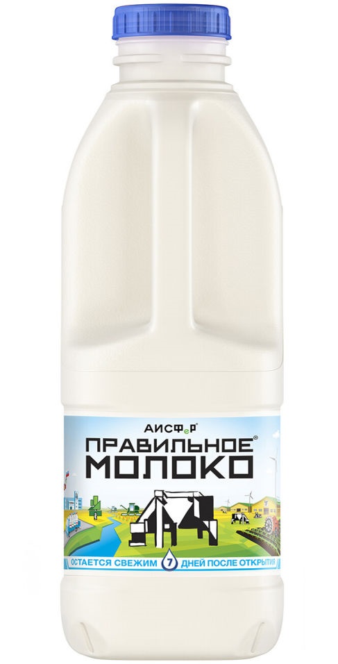 фото Молоко правильное органик пастер бзмж жир. 1,5 % 0.9 л канистра аис ферма роста россия nobrand